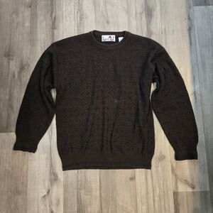 Florence Tricot Brown Geometric Pattern Sweater Size Medium